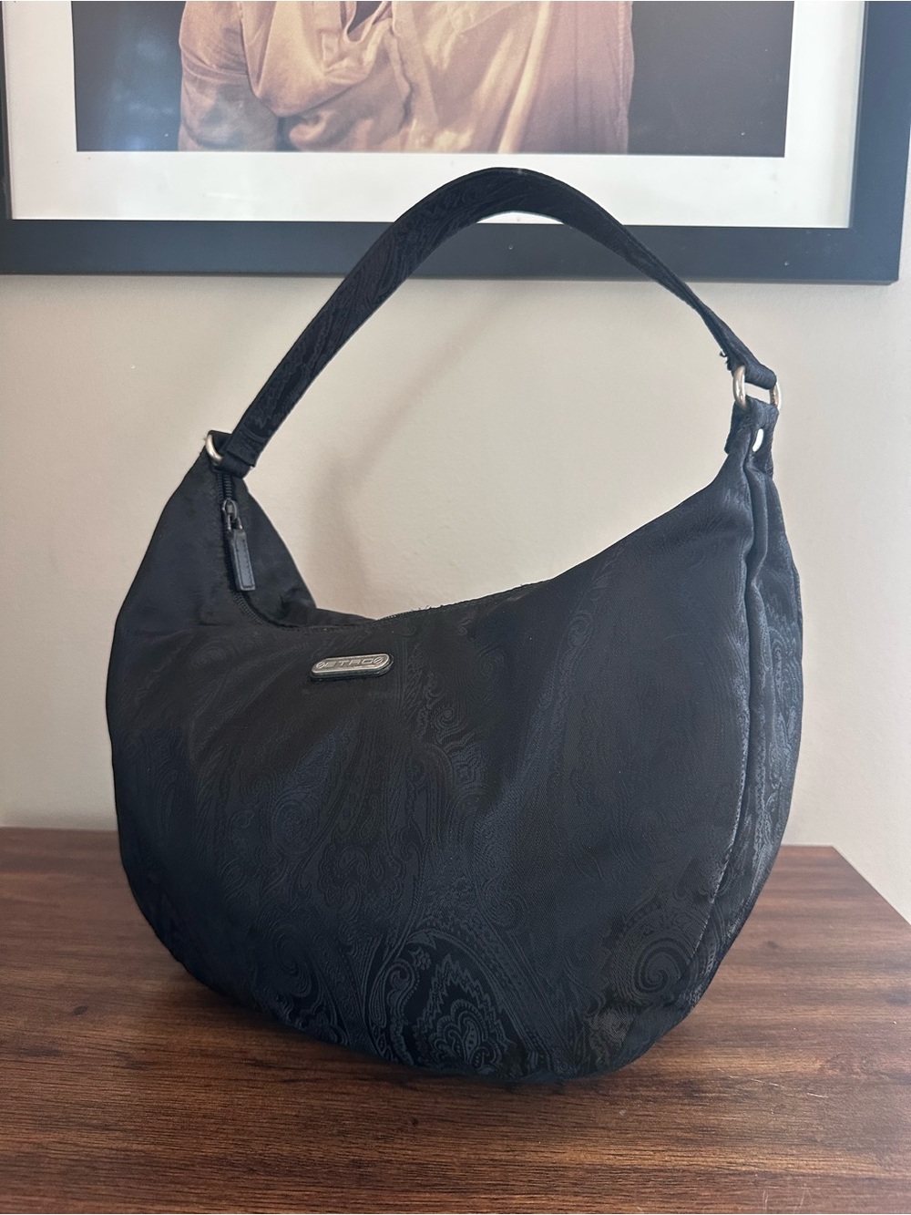 Etro Black Paisley Hobo Bag